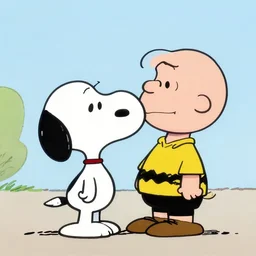 snoopy slaps charlie brown, illustrated by charles schulz