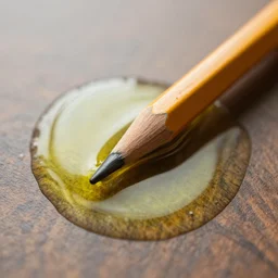 pencil on oil
