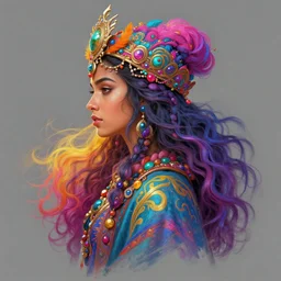 side - profile painted portrait, maya ali as a wind mage, fantastically gaudy colors, octane render, hearthstone, matte painting concept art, official fanart behance hd artstation by jesper ejsing, by rhads and makoto shinkai and lois van baarle and ilya kuvshinov and rossdraws