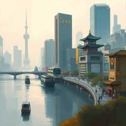 shanghai, digital painting
