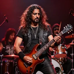 Shadi Jamil in a heavy metal band, photograph
