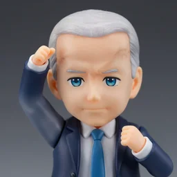 complete figure of joe biden, tsurime eyes, tareme eyes, eyes by kon satoshi, pvc figure, dynamic pose, aniplex, kotobukiya, beautiful composition, 4 5 mm, f 2, high detail