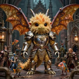 very zoomed portrait of tin toy fuzzy kaiju moth dragons wearing armour in victorian london, nicoletta ceccoli, mark ryden, lostfish, hyung tae, frank frazetta, depth of field, detailed and intricate gothic environment, 8 k resolution, hyperrealistic, octane render