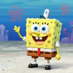 Spongebob in the style of The Sims 4