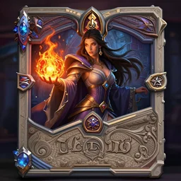Hearthstone official professional art. A sorceress, wearing a robe casting a fire ball. Cinematic, Portrait, Ultra-HD, Beautiful Lighting, insanely detailed and intricate, hypermaximalist, elegant, ornate, hyper realistic, super detailed