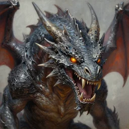 oil painting of ferocious dragon diamond, dnd character, fantasy, realistic textured skin, big lizard head, glowing eyes, sharp focus, artgem, boris valejo, frank frazetta, heavy metal style, trending on artstation, digital painting, julie bell, beautiful, very detailed,