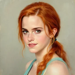 A portrait painting of emma watson as nami