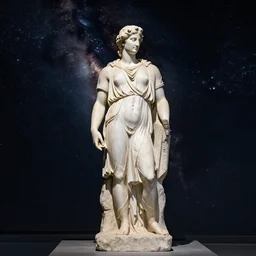 a greek statue in the space
