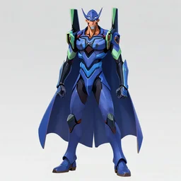 character design digital 2 d man viking cape evangelion cyborg blue armor fighting in tokyo with explosion by gaston bussiere, anna nikonova aka newmilky, greg rutkowski, yoji shinkawa, yoshitaka amano, tsutomu nihei, muira, moebius, donato giancola, trending on artstation, featured on pixiv