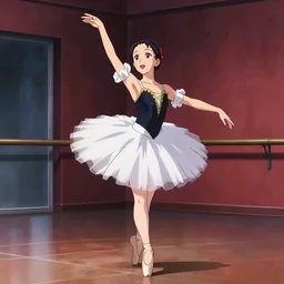 portrait of a beautiful girl with dark hair dressed as a ballerina, ballet studio as the background, rich vivid colors, ambient lighting, dynamic lighting, 4k, HQ, official media, anime key visual, makoto shinkai, ilya kuvshinov, lois van baarle, rossdraws, detailed, trending on artstation