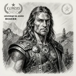 a silverpoint drawing of Conan the barbarian by Leonardo da Vinci,