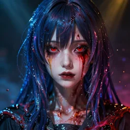 photorealistic scary dramatic liquids anime girl render, detailed face, colorful, atmosphere cinematic, by wlop, by ilyu kuvshinov, soft shadows, be concept art, super detailed, unreal engine 5, octane render, vfx, houdini, 8 k, super realistic, ufotable studio art style, global illumination, trending in pixiv, dramatic color, ray tracing, god rays, japanese light novel cover, visual novel