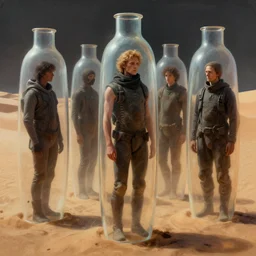 cloning vats with indistinct human figures inside, dune concept art by greg rutkowski, deak ferrand, anato finnstark, and rembrandt