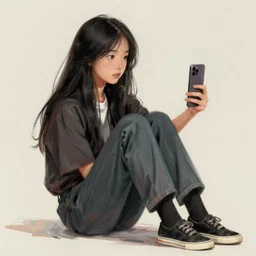 sitting anorexic girl takes selfie, art by paolo roversi - h 7 0 4