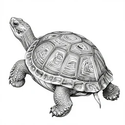 a full - body turtle, wisdom, scrollwork + turtle shell + rune + white ink + magical + symmetrical + detailed intricate + heraldic design + atmosphere + by peter mohrbacher and kentaro miura + high details, in the style of jean delville, artstation, 8 k, tarmo juhola, ivan laliashvili, james gurney, moebius, roger dean, wlop, victo ngai, 4 k, cinematic