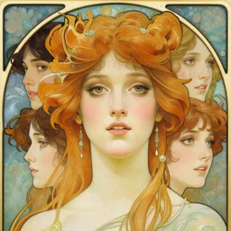realistic detailed face portrait of ocean goddess deborah ann woll by alphonse mucha, ayami kojima, amano, charlie bowater, karol bak, greg hildebrandt, jean delville, and mark brooks, art nouveau, neo - gothic, gothic, rich deep moody colors