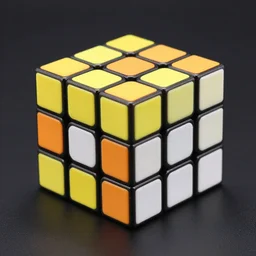 professional photograph of a solved rubik's cube, 3 5 mm, studio lighting, dark background