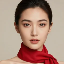 a beautiful latina female photo, wearing red scarf around her neck. professionally retouched, soft lighting, realistic, smooth face, perfect eyes, wide angle, sharp focus on eyes, 8 k high definition, insanely detailed, intricate, elegant, art by artgerm and wlop
