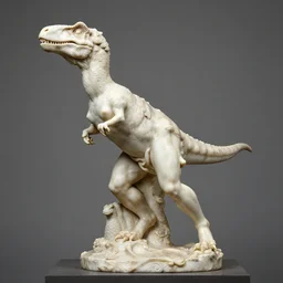 extremely symmetrical full length character, velociraptor with the body of a beautiful woman, sculpted by gian lorenzo bernini