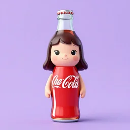 the coke logo personified as a cute sprite themed cartoon girl in the style of lavender towne, margaret keane style, large dark eyes, extremely detailed and colorful eyes, digital art, deviant art, soda themed girl, hyper detailed eyes, money sign pupils