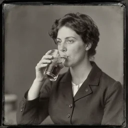 tintype photo of ice - t, drinking iced tea, by julia margaret cameron 1 8 8 0 s, realistic, body shot, sharp focus, 8 k high definition, insanely detailed, intricate, elegant