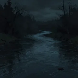 river of darkness illustration trending on artstation, moody, atmospheric, dimly lit,