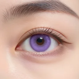 photo of a person with violet iris color
