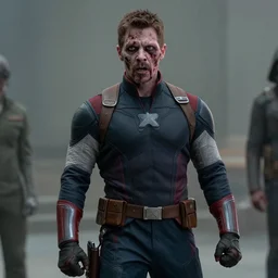 film still of Hawkeye as a zombie in new avengers movie, 4k