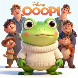 promotional art, very very very cute disney pixar kek the frog character wearing a cozy sweater, iconic film character, detailed fur, concept artwork, 3 d render official art, promotional art, by ilya kuvshinov katsuhiro villeneuve, jeremy lipkin and michael garmash and rob rey, disney pixar zootopia