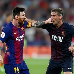 Messi punching Lopetegui in the face