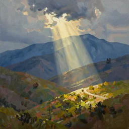 painting in the style of bob ross