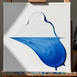a photo of white paint mixed with thick blue paint on an artist's canvas in the shape of a beautiful woman's face, ultradetailed, photography, ultra hd 4 k, iso 2 0 0, insanely beautiful, realistic