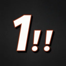 text : 1, number one, 1!!!!, punk font