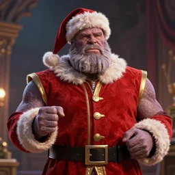 Santa Claus is Thanos, hyperdetailed, artstation, cgsociety, 8k
