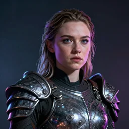 florence pugh portrait, dystopia core, apocalyptic, armor, warrior, dramatic, sharp focus, fiction, neon, fantasy, hyper detailed, digital art, trending in artstation, cinematic lighting, studio quality, smooth render, unreal engine 5 rendered, octane rendered, art style and nixeu and wlop and krenz cushart