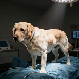Photo of a labrador performing surgery