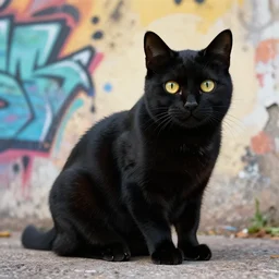 graffiti black cat
