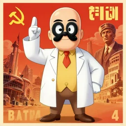 Doctor Eggman, soviet propaganda poster,