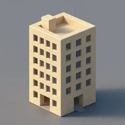 a building made of 3 d shape grammar