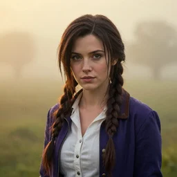 beautiful aerith gainsborough in real life, face centered portrait, cottagecore, confident, fog, rain, volumetric lighting, beautiful, golden hour, sharp focus, ultra detailed, cgsociety by leesha hannigan, ross tran, thierry doizon, kai carpenter, ignacio fernandez rios