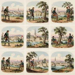 colorized lithographs by grandville from his 1 8 4 4 collection un autre monde