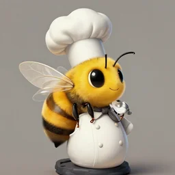 a bee in chef attire, detailed rococo painting