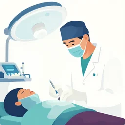 vector art of doctor operating on patient