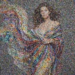 photo of a gorgeous young woman in the style of Martine Johanna, draped in flowing fabric, colorful energetic brush strokes, realistic, sharp focus, 8k high definition, insanely detailed, intricate, elegant, art by Martine Johanna and artgerm