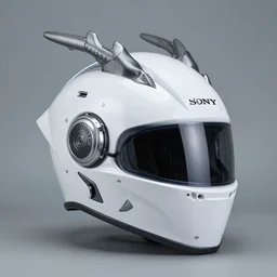 award winning cosplay photo of a helmet, cyberpunk, robotic futuristic dragon themed helmet, sony produced, techwear, chrome, cyber, very cool, large horns, aesthetic, helmet, dragon, spiky horns, robotic, huge pointed horns, shiny metal, demon horns, oni, dragon shaped helmet, cybernetic, cyberpunk, fantasy scifi dragon designed by