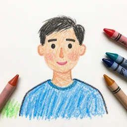 Kids crayon drawing of a father
