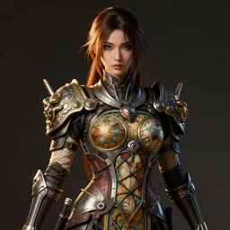 studio portrait of ninja gaiden female, human structure, concept art, intricate detail, art and illustration by tan zi and ayanamikodon and alphonse mucha and wlop, wardrobe by irakli nadar, global illumination