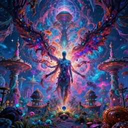 lucid dreaming, psychedelic, vibrant, intricate, skyfall, very detailed, vibe, cinematic, dmt, lsd, trippy, anton fadeev