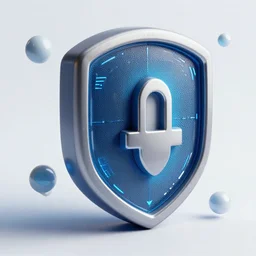 detailed futuristic 3 d illustration of cybersecurity, digital art