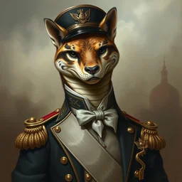 commissioned fursona portrait of anthropomorphic snake wearing a victorian military uniform, painting by fernand toussaint, trending on artstation,